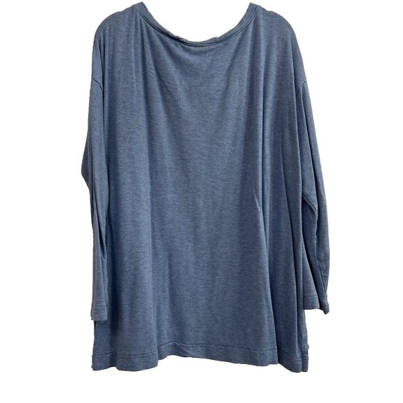 J Jill Fit Women's Top Size XL Blue Long Sleeve Pullover Stretch Rayon Spandex - Picture 2 of 7